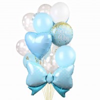 Композиция из шаров "Baby bow blue", , 5075 р., Baby bow blue, , Новорождённым